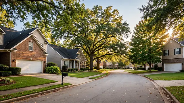 Alabaster, Alabama street mixing older and newer homes